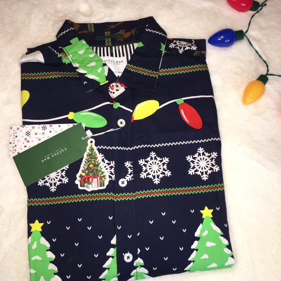 Cactus Man• Christmas Long Sleeve Shirt - Picture 1 of 3